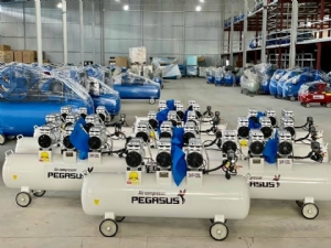 Máy nén khí không dầu giảm âm PEGASUS TM-OF1100x3-180L